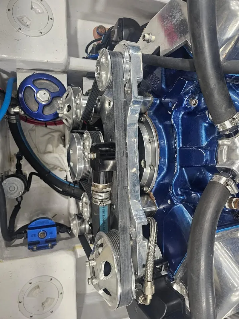 Slide: The Image of Engine components of a 2003 Ultimate Warlock 29 World Class Offshore Race boat. - 29