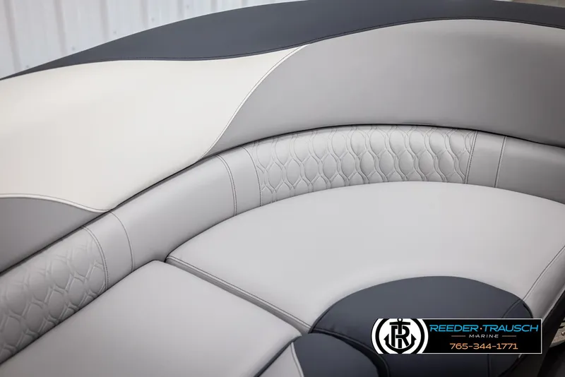 Slide: The Image of Luxurious seating in 2025 Avalon LSZ Vrl boat with elegant upholstery design. - 39