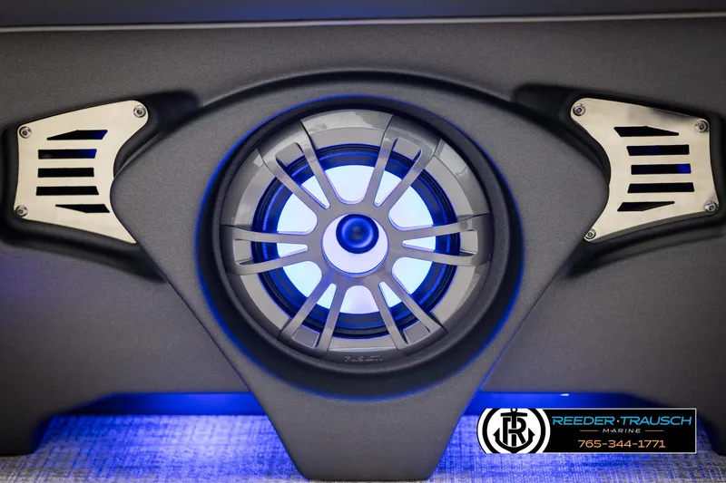 Slide: The Image of Speaker system with blue LED lighting in a 2025 Avalon LSZ Vrl. - 42