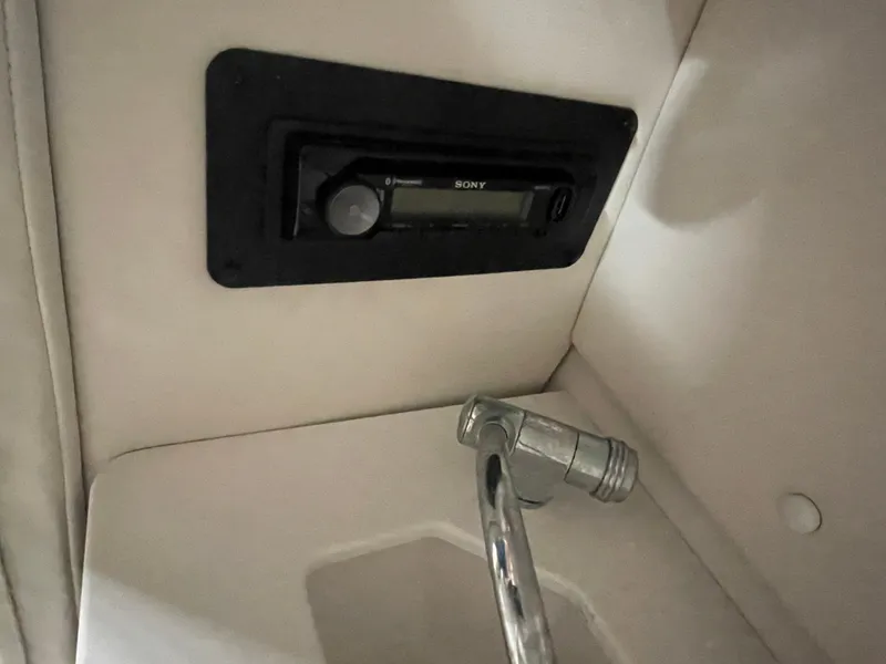 Slide: The Image of Sony stereo system in 2015 Scarab 255 HO Impulse boat interior. - 24