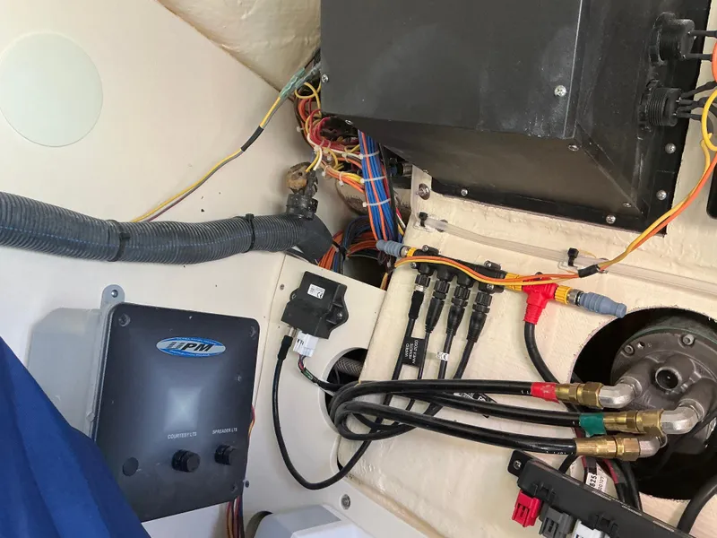 Slide: The Image of Control panel of a 2019 Scout 255 Dorado boat with ProNautic 1250P charger. - 18