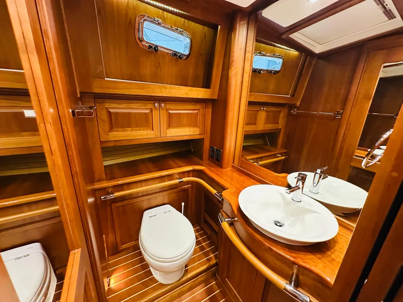 Slide: The Image of Luxurious wooden bathroom interior of 2017 Sabre Salon Express yacht. - 33