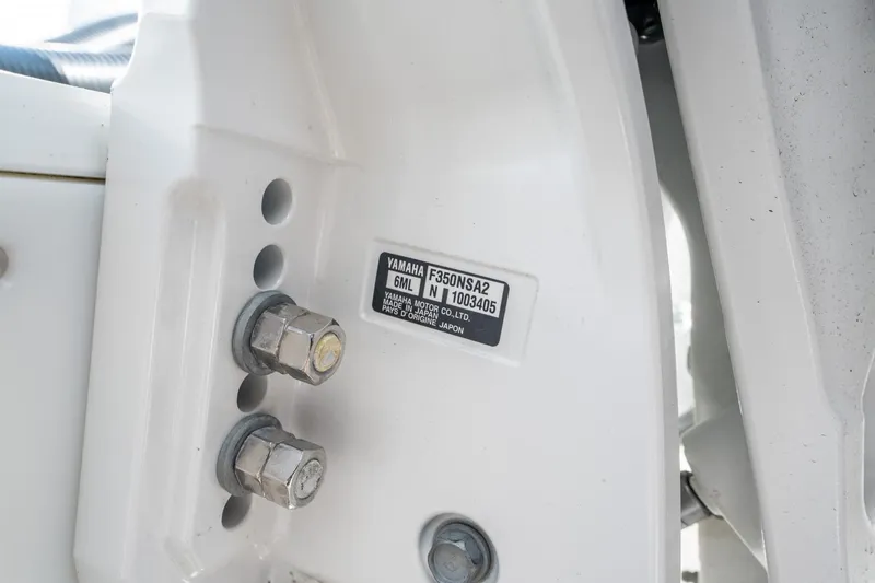 Slide: The Image of Close-up of Yamaha engine label on Quarken 35 Sport Tourer, 2025 model. - 41