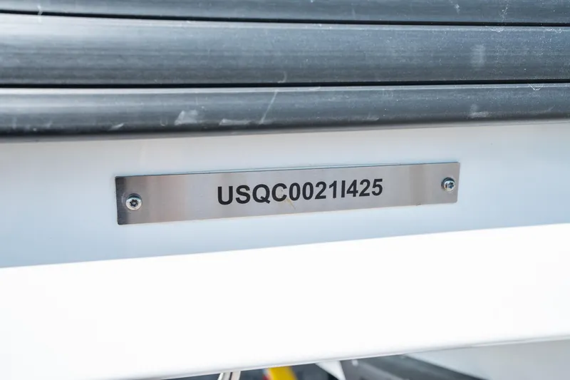 Slide: The Image of Serial number plate on 2025 Quarken 35 Sport Tourer boat. - 42