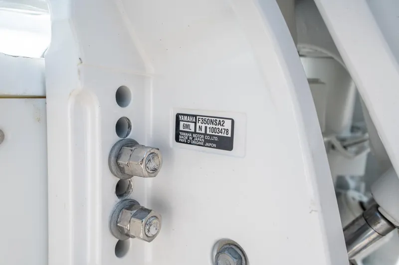 Slide: The Image of Close-up of Yamaha motor label on 2025 Quarken 35 Sport Tourer. - 40