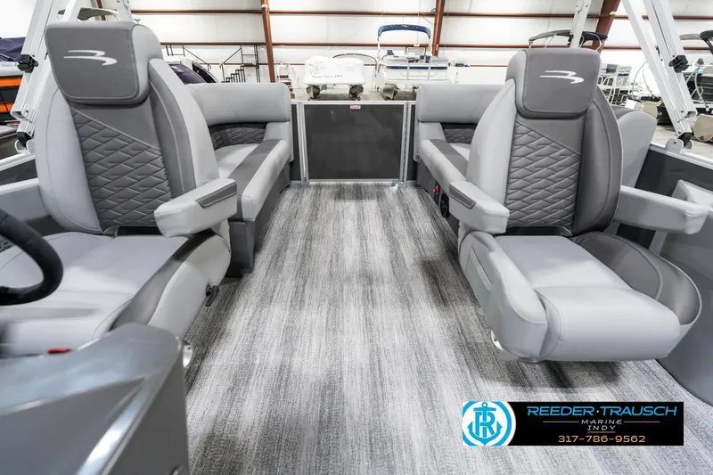 Slide: The Image of Interior of 2025 Bennington 21 SSR pontoon boat with luxurious seating. - 17