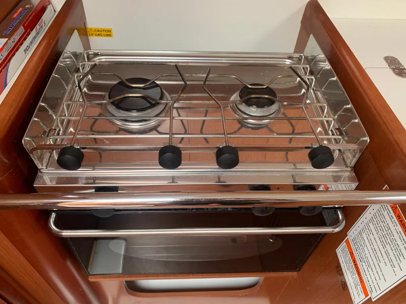 Slide: The Image of Stainless steel stove in 2010 Beneteau Oceanis 31 yacht kitchen. - 17