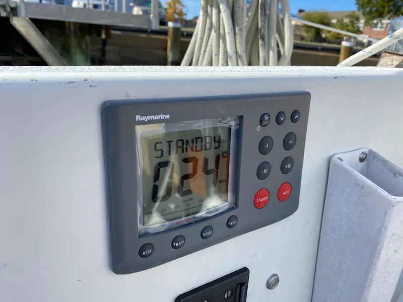 Slide: The Image of Raymarine display on 1973 Nautor Swan 44 sailboat, showing "Standby" mode. - 20