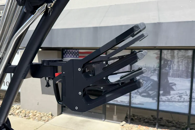 Slide: The Image of 2025 MasterCraft NXT24 boat tower with sleek black wakeboard rack design. - 39