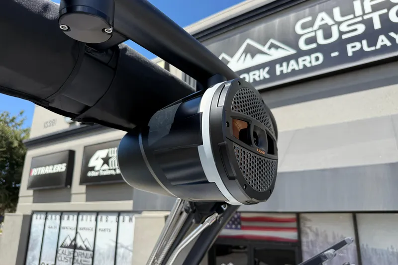 Slide: The Image of 2025 MasterCraft NXT24 boat speaker at California Custom shop. - 40