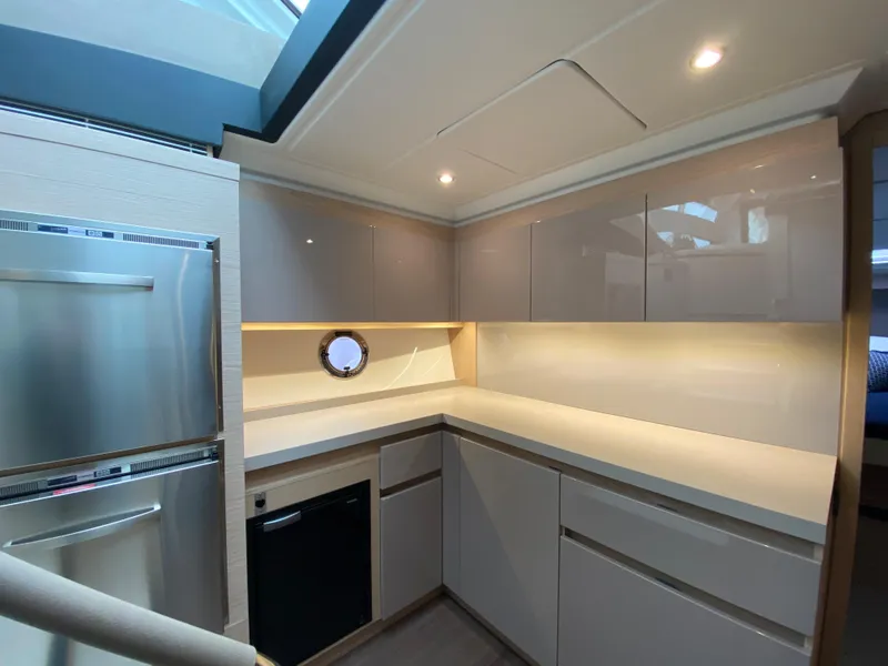 Slide: The Image of Modern kitchen interior of 2020 Beneteau Gran Turismo 50 Sportfly yacht. - 14