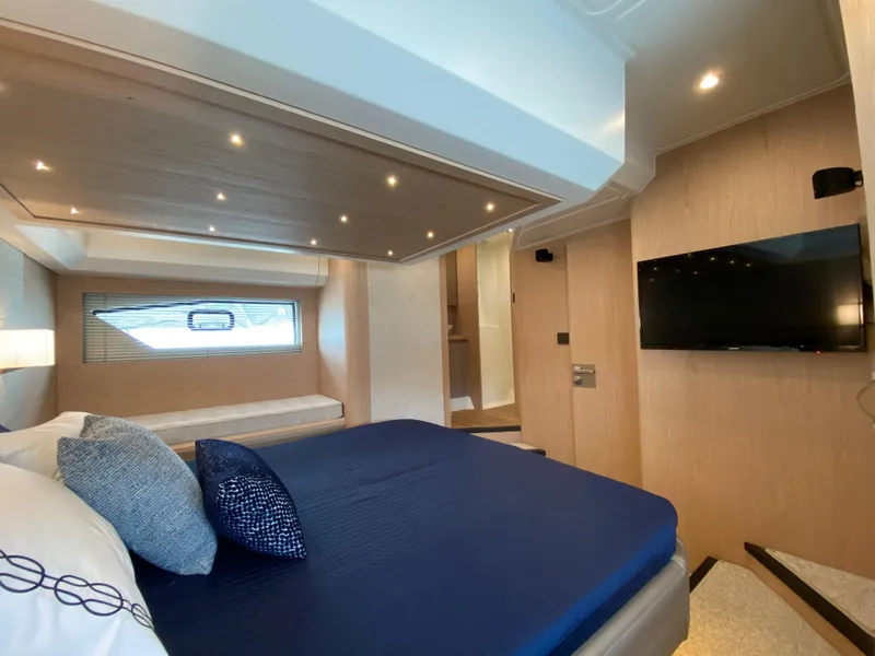 Slide: The Image of Luxurious cabin interior of 2020 Beneteau Gran Turismo 50 Sportfly yacht. - 34