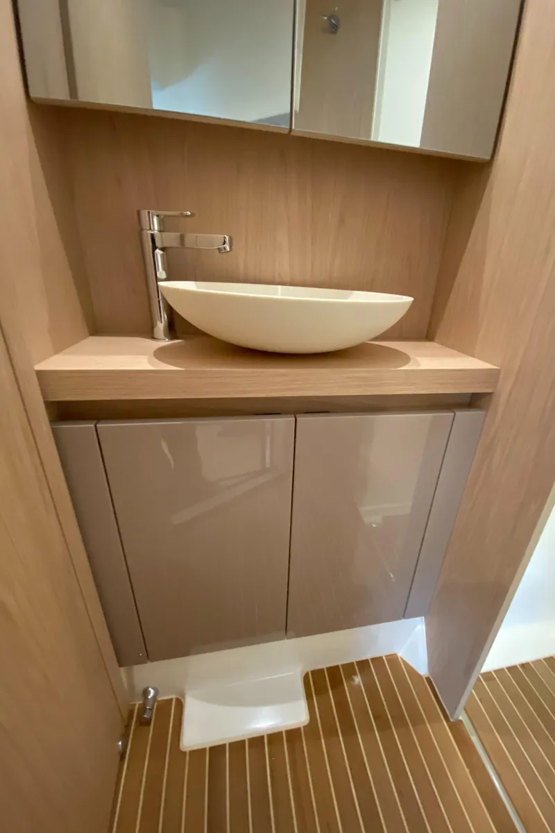 Slide: The Image of Modern bathroom vanity in 2020 Beneteau Gran Turismo 50 Sportfly yacht. - 36