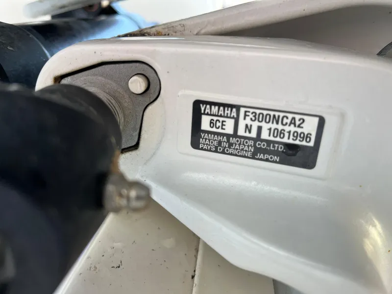 Slide: The Image of Close-up of Yamaha F300NCA2 engine label on 2019 Grady-White 251 Coastal Explorer. - 22