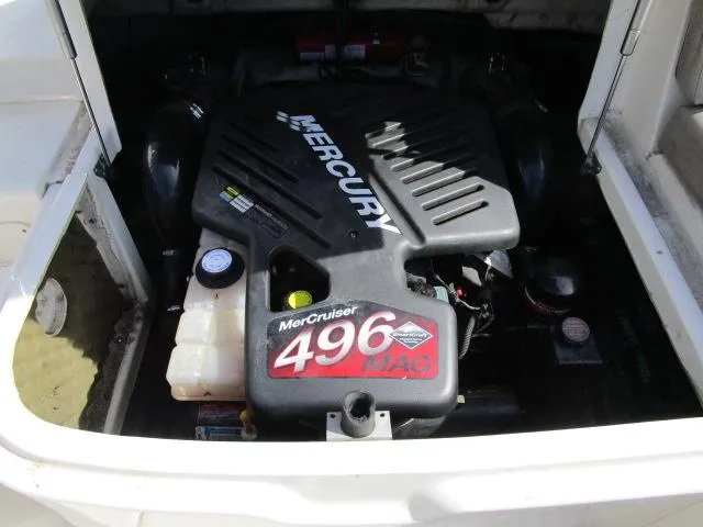Slide: The Image of MerCruiser 496 MAG engine in 2004 Sea Ray 270 Sundeck boat. - 15