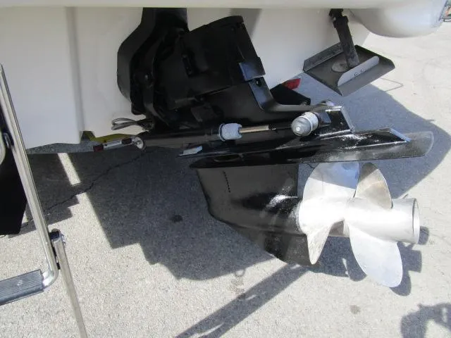 Slide: The Image of 2004 Sea Ray 270 Sundeck boat propeller and stern drive detail. - 16