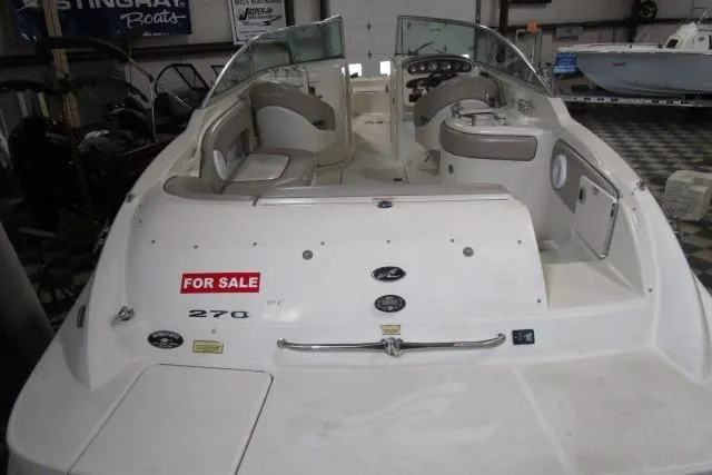 Slide: The Image of 2004 Sea Ray 270 Sundeck boat for sale in showroom, interior view. - 19