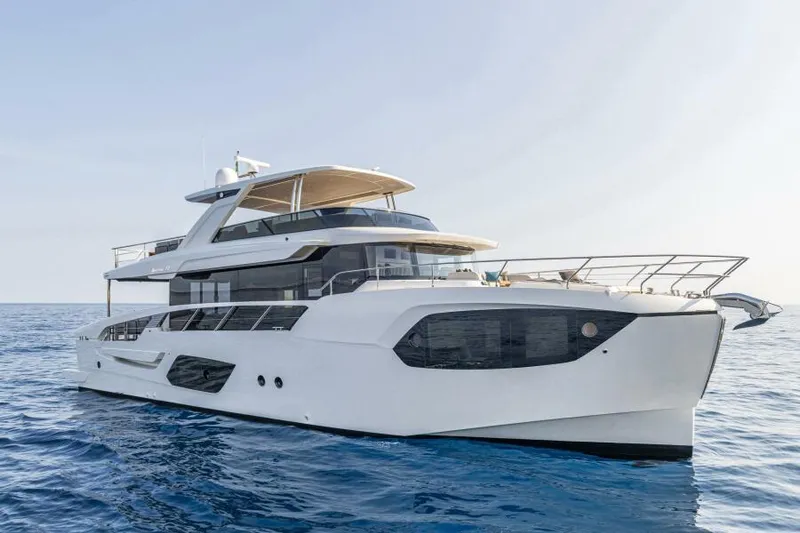 The Image of Luxury Absolute 70 Navetta yacht, 2025 model, cruising on open sea. - 1