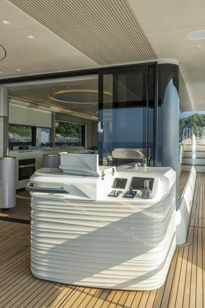 Slide: The Image of Luxury interior of 2025 Absolute 70 Navetta yacht with modern design and sleek finishes. - 8