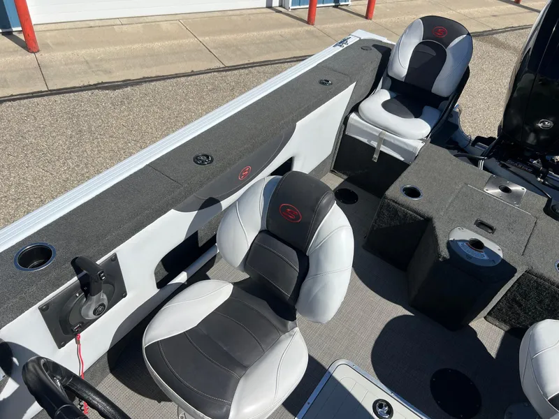 Slide: The Image of 2017 Smoker Craft 172 Ultima Fish n Ski interior with seating and fishing features. - 22
