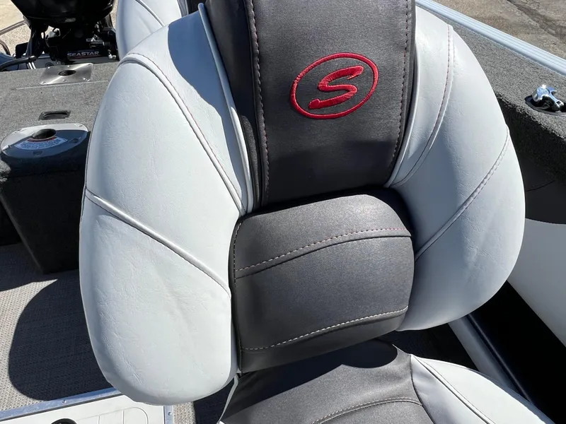 Slide: The Image of 2017 Smoker Craft 172 Ultima Fish n Ski boat seat with embroidered logo. - 30