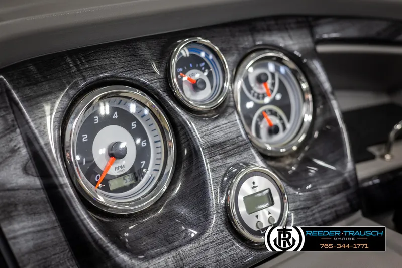 Slide: The Image of Dashboard of 2022 Avalon 2285 LSZ CRB with modern gauges and controls. - 31