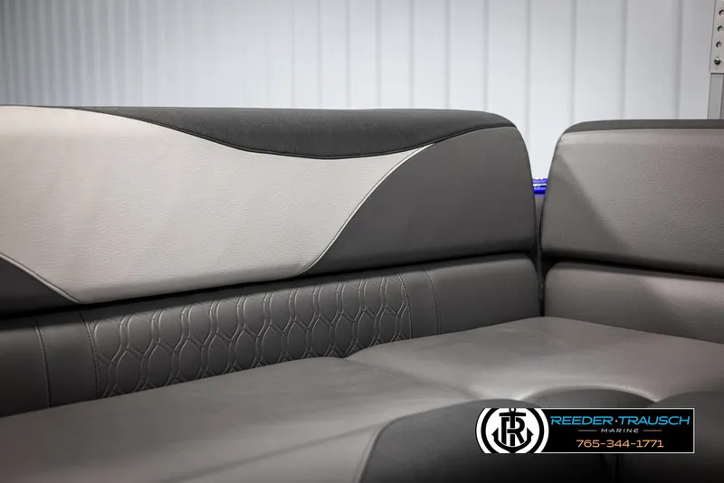 Slide: The Image of 2022 Avalon 2285 LSZ CRB boat interior with stylish gray seating. - 37