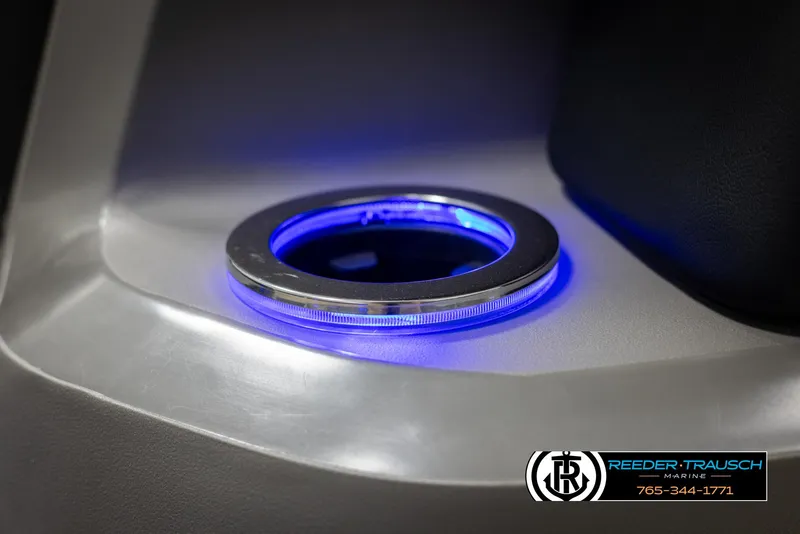 Slide: The Image of Illuminated cup holder in 2022 Avalon 2285 LSZ CRB boat interior. - 40