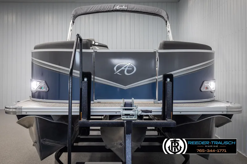 Slide: The Image of 2022 Avalon 2285 LSZ CRB pontoon boat in showroom, front view. - 8