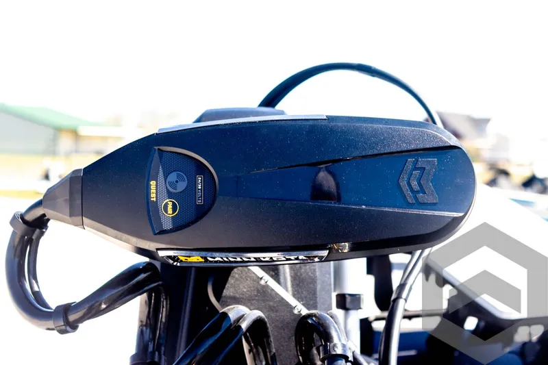 Slide: The Image of Close-up of 2025 Skeeter FXR 21 Limited boat motor control panel. - 12