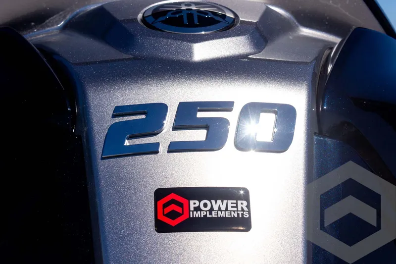 Slide: The Image of 2025 Skeeter FXR 21 Limited engine detail with "250" and "Power Implements" logo. - 20