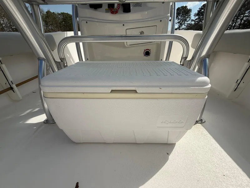 Slide: The Image of 2020 Sea Fox 206 Commander boat with cooler under seat, white interior. - 20