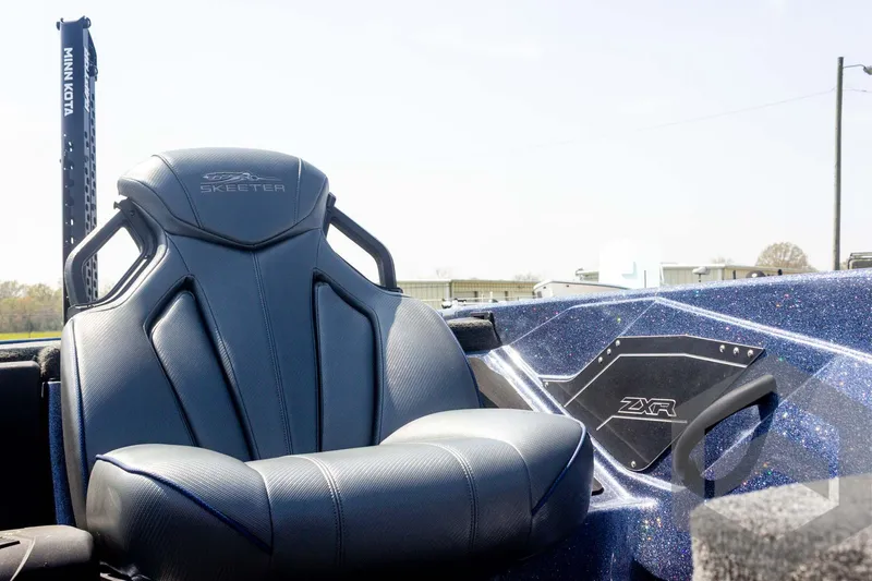 Slide: The Image of 2023 Skeeter ZXR 20 boat seat with sleek design and comfortable cushioning. - 29