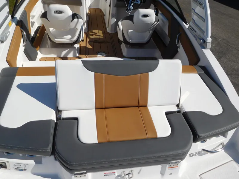 Slide: The Image of 2025 Chaparral 21 SSi boat interior with stylish seating and modern design. - 7