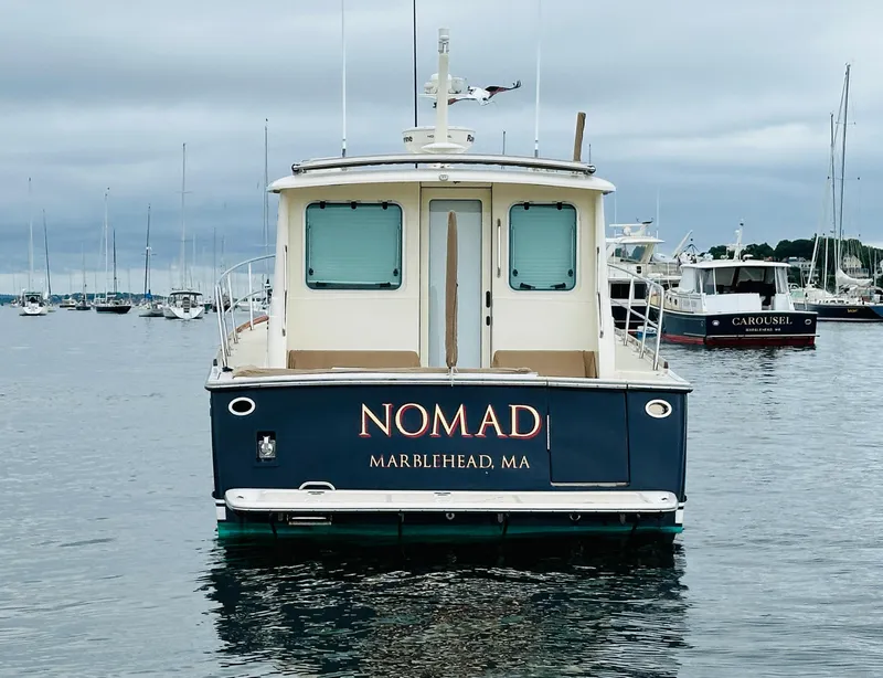 Slide: The Image of Sabre 40 Sedan 2011 boat "Nomad" in Marblehead harbor, Massachusetts. - 3