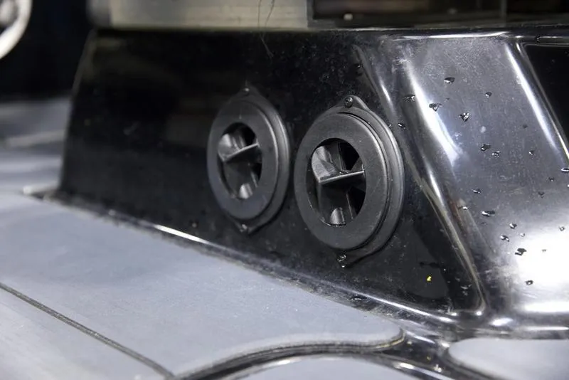 Slide: The Image of Close-up of 2020 Axis A24 boat's dual exhaust vents. - 12