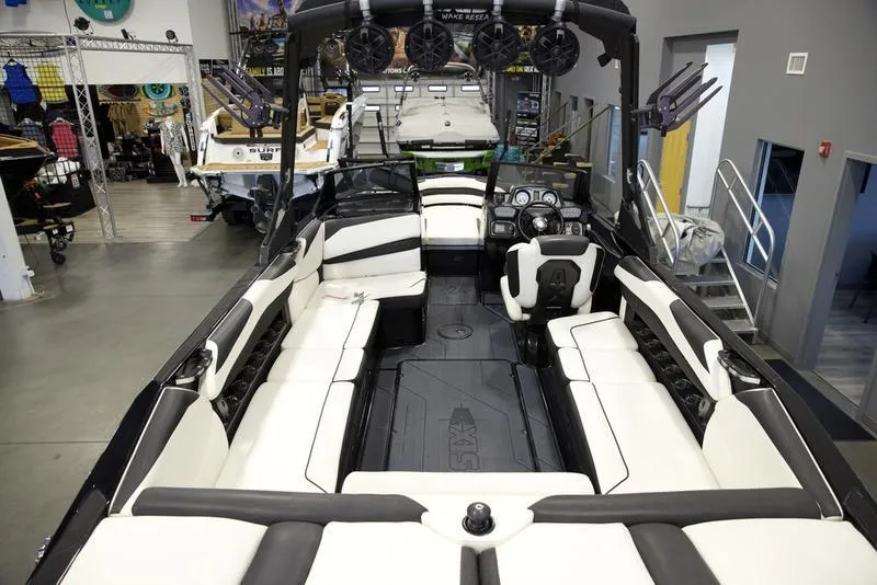 Slide: The Image of 2020 Axis A24 boat interior with spacious seating and modern design. - 8