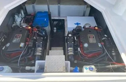 Slide: The Image of Engine compartment of 2006 Regal Commodore 3560 IO with dual engines. - 15