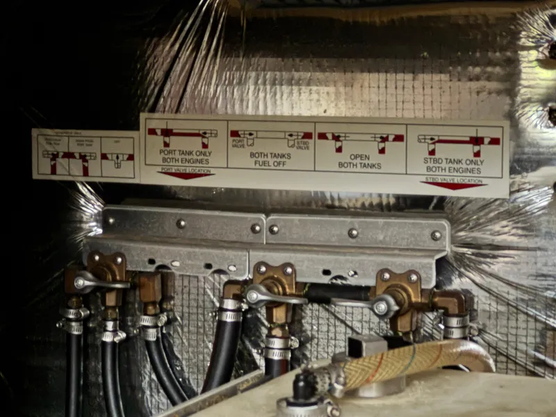 Slide: The Image of Fuel system controls of a 2006 Regal Commodore 3560 IO boat. - 27