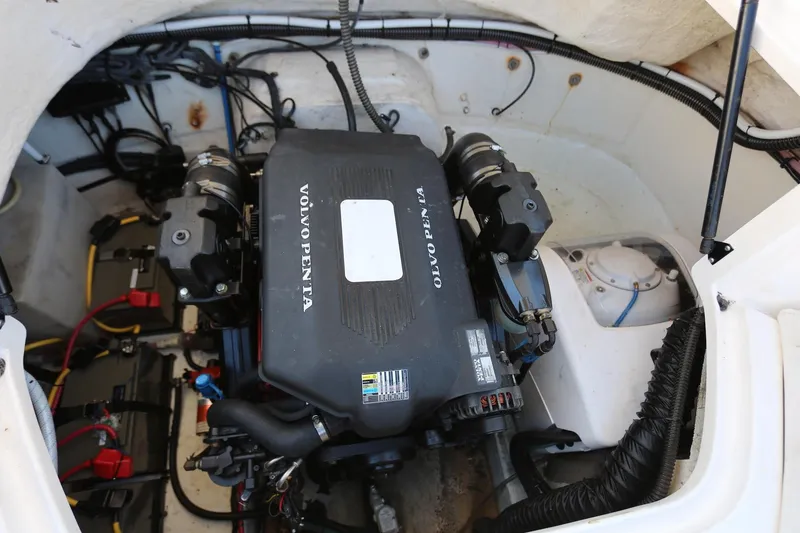 Slide: The Image of 2005 Chaparral 236 Sunesta engine compartment with Volvo Penta engine. - 32