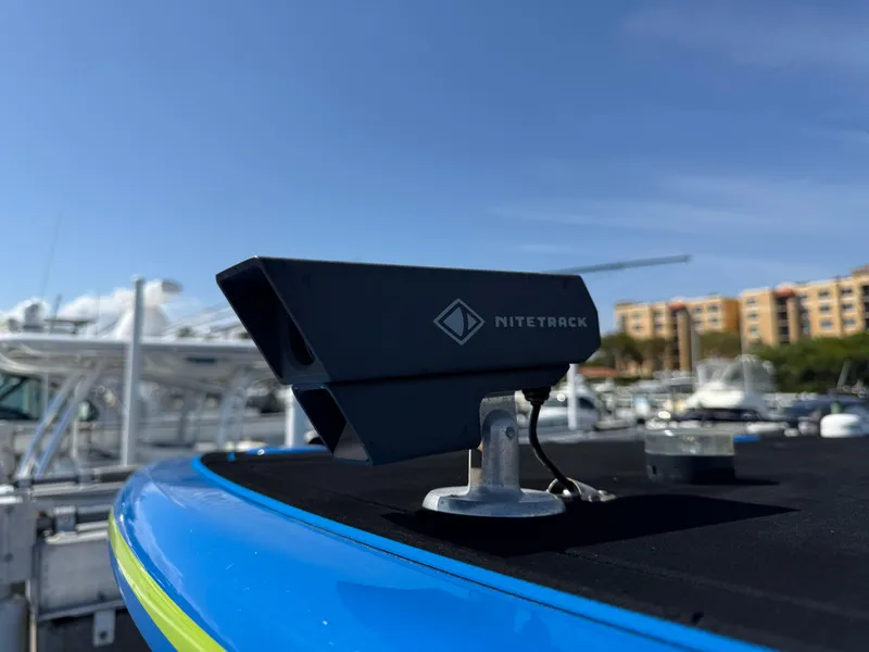 Slide: The Image of Blue and white seating on 2023 Statement 380 Open boat. - 41