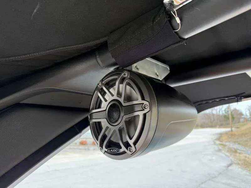 Slide: The Image of JL Audio speaker mounted on a 2022 Chaparral 287 SSX boat. - 18