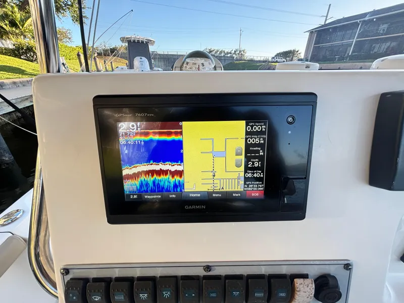 Slide: The Image of Garmin navigation display on 2017 Key West 230 Bay Reef boat dashboard. - 4