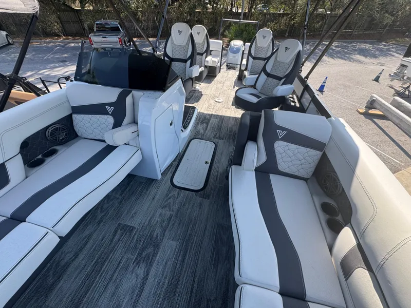 Slide: The Image of Luxurious interior of 2025 Viaggio Diamante Q boat with plush seating and modern design. - 5