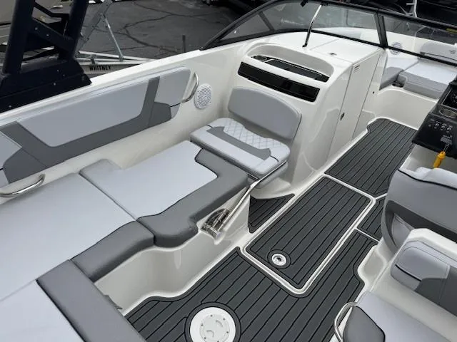 Slide: The Image of 2025 Bayliner VR6 Bowrider I/O interior with sleek seating and modern design. - 4
