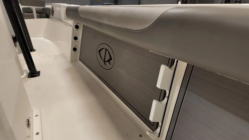 Slide: The Image of 2024 Sea Born LX 24 LE boat interior with sleek design and comfortable seating. - 8