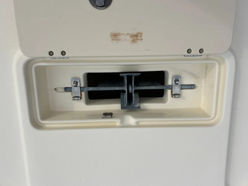 Slide: The Image of Boat compartment with metal latch, Parker 23 Special Edition, 2012 model. - 25