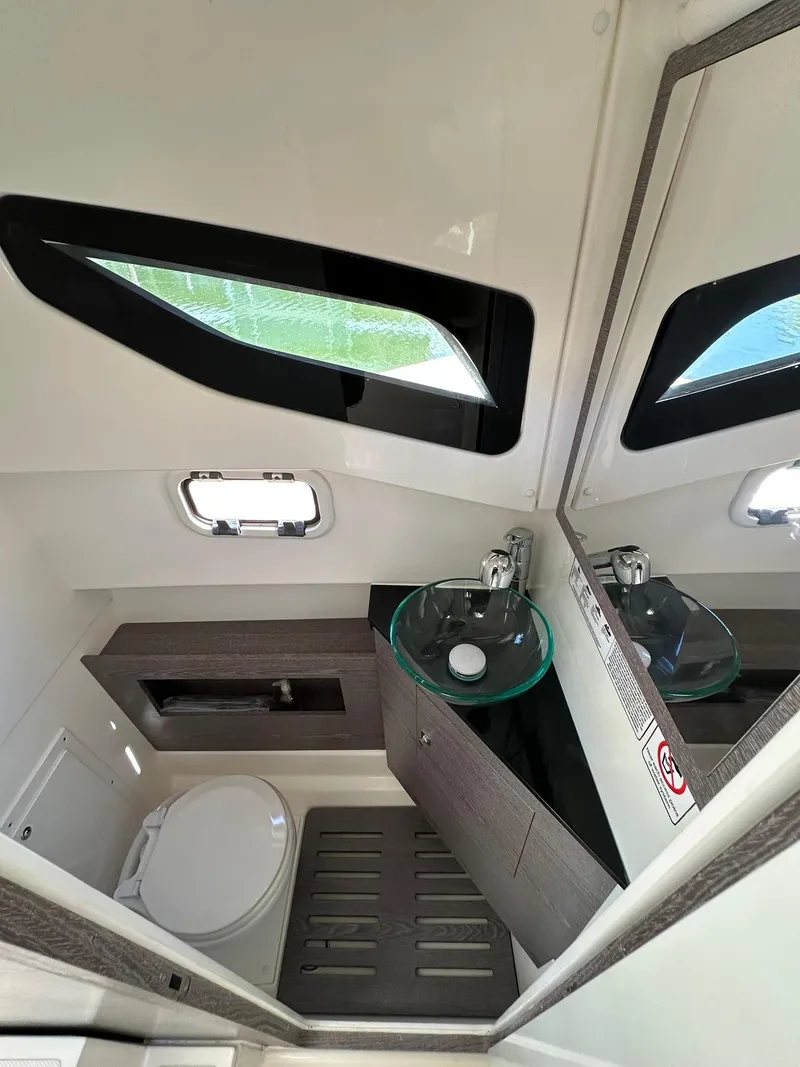 Slide: The Image of 2022 Zar Formenti 95 SL boat bathroom with modern fixtures and sleek design. - 18