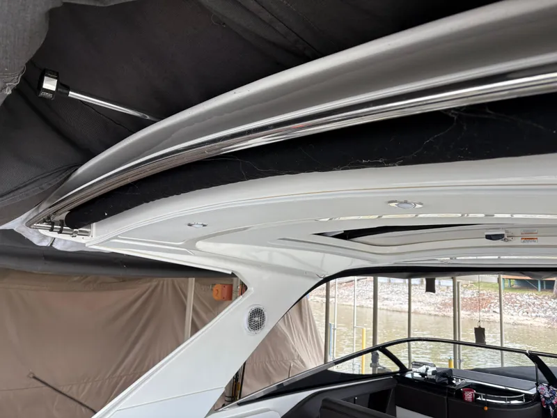 Slide: The Image of 2017 Sea Ray SLX 310 boat interior with sleek design and modern features. - 12