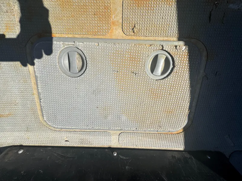 Slide: The Image of Textured panel with two circular handles on a 2020 Sea Legs Hydrasol Amphibious RIB 30. - 36